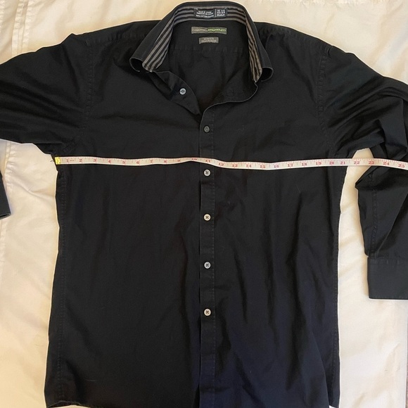 Men’s Claiborne by John Bartlett size medium black dress button up shirt - Picture 5 of 10